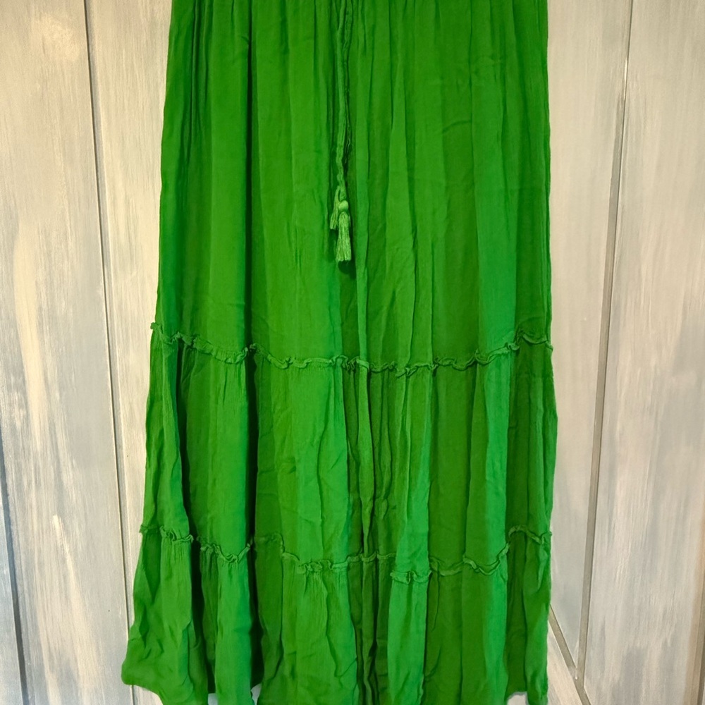 Gypsie Blu Green Maxi Skirt Boho Hippie